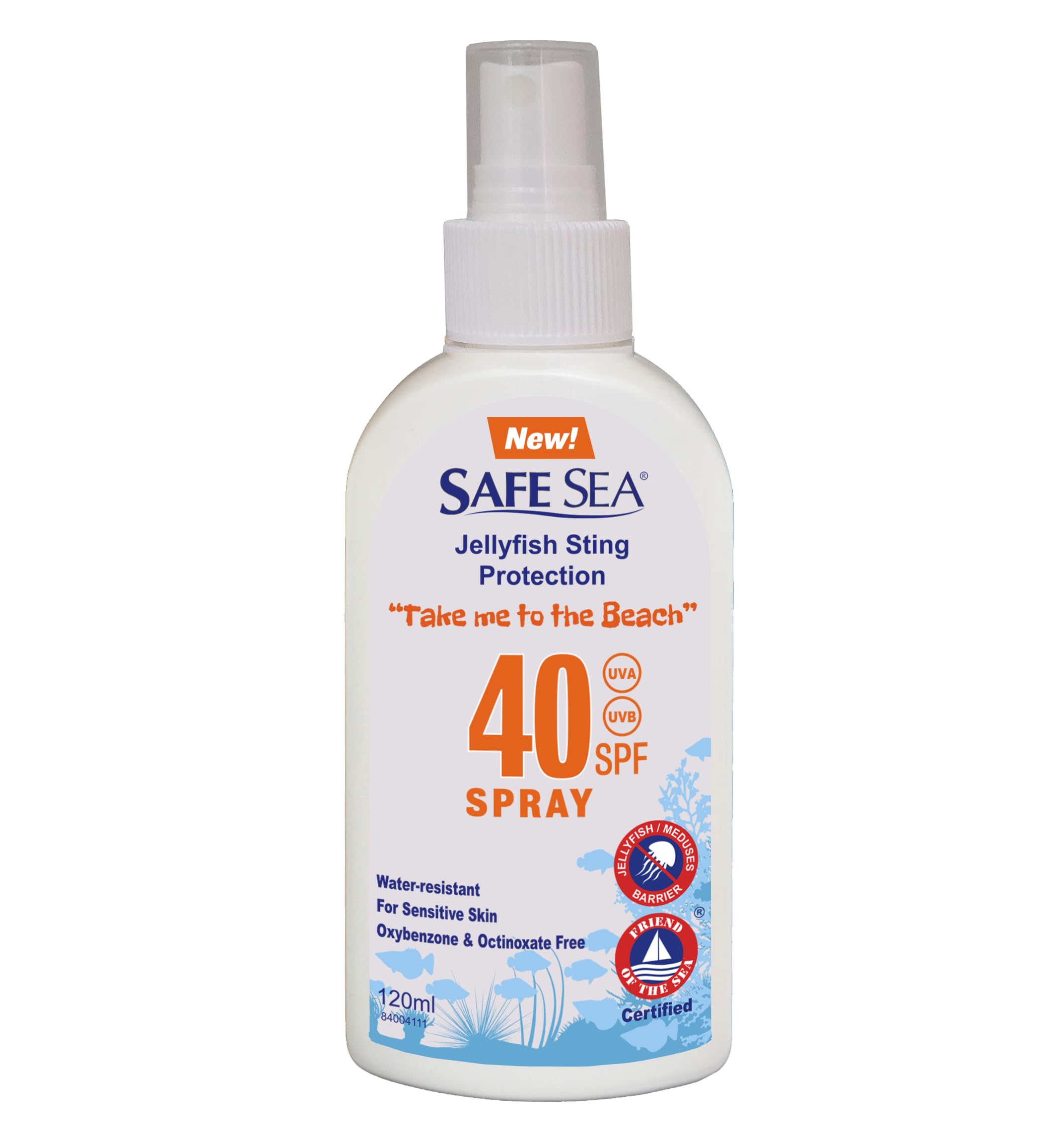 SAFE SEA SPF40 spray, application rapide sur peau pour plage et baignade