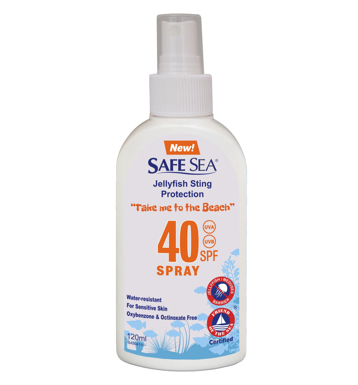 SAFE SEA SPF40 spray, application rapide sur peau pour plage et baignade