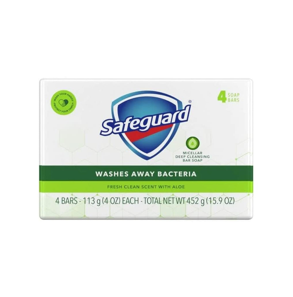 Safeguard barre blanche 4oz détail barre avec texture lisse