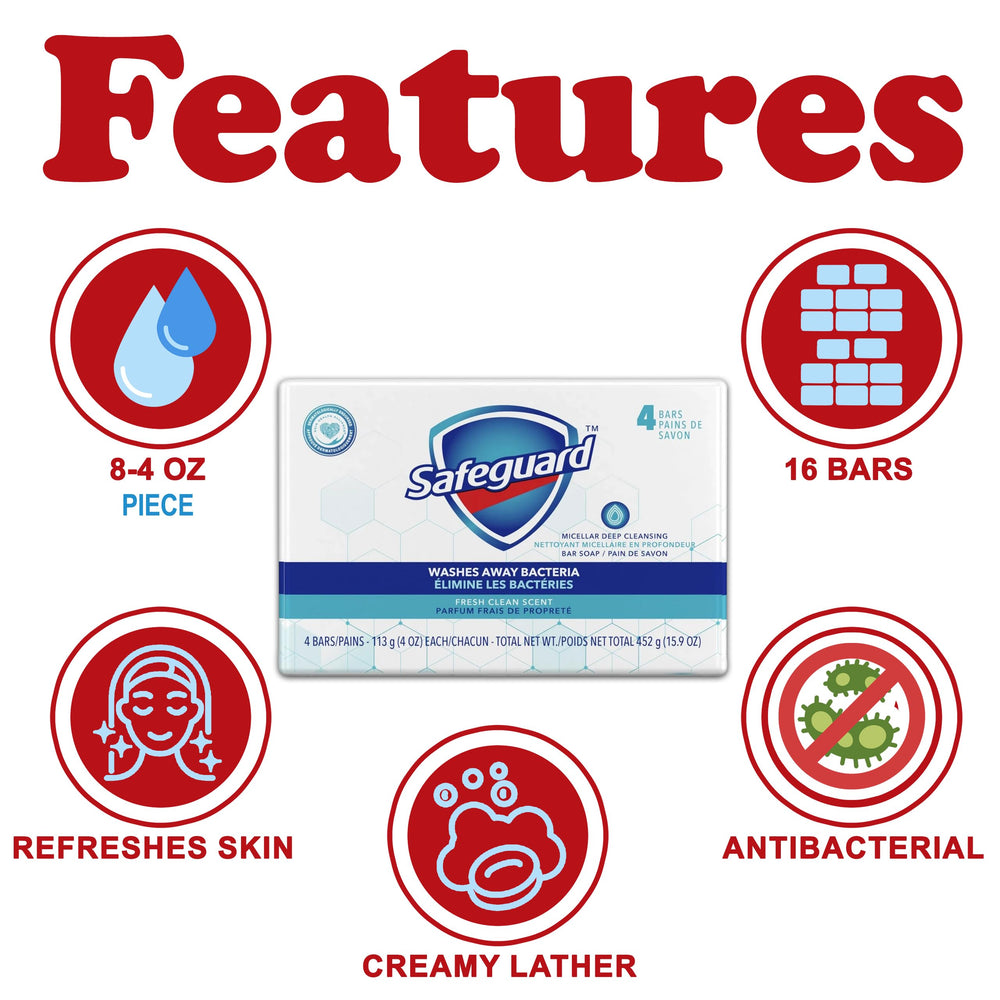 Safeguard: lot de quatre barres, pratique pour la famille et les voyages.