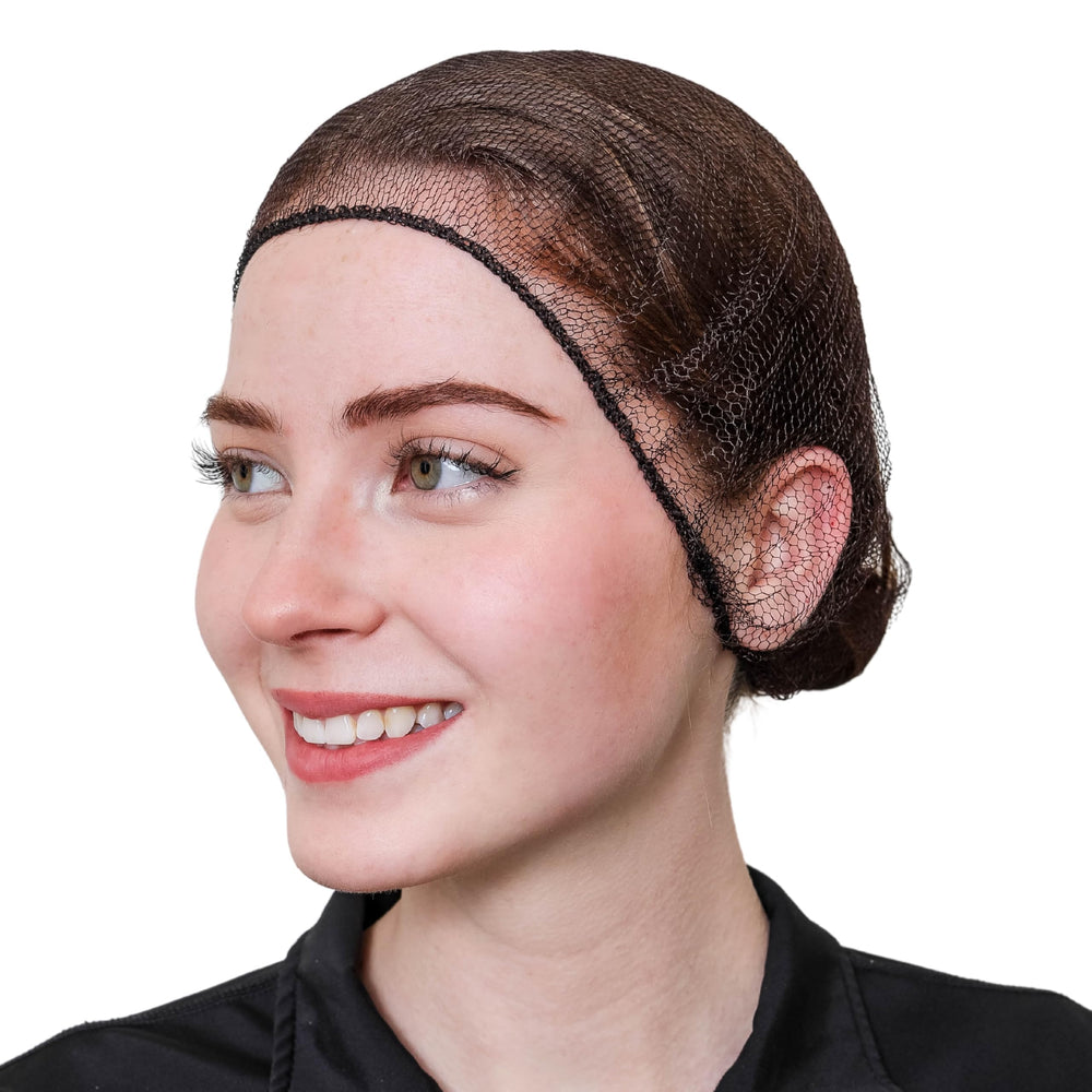 SAFEKO filet-cheveux en nylon nid-dabeille marron 18 pouces pour sécurité et confort.