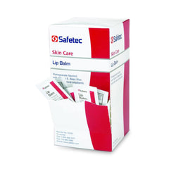 Safetec baume à lèvres en sachet individuel, hydratation pratique pour lèvres sèches.