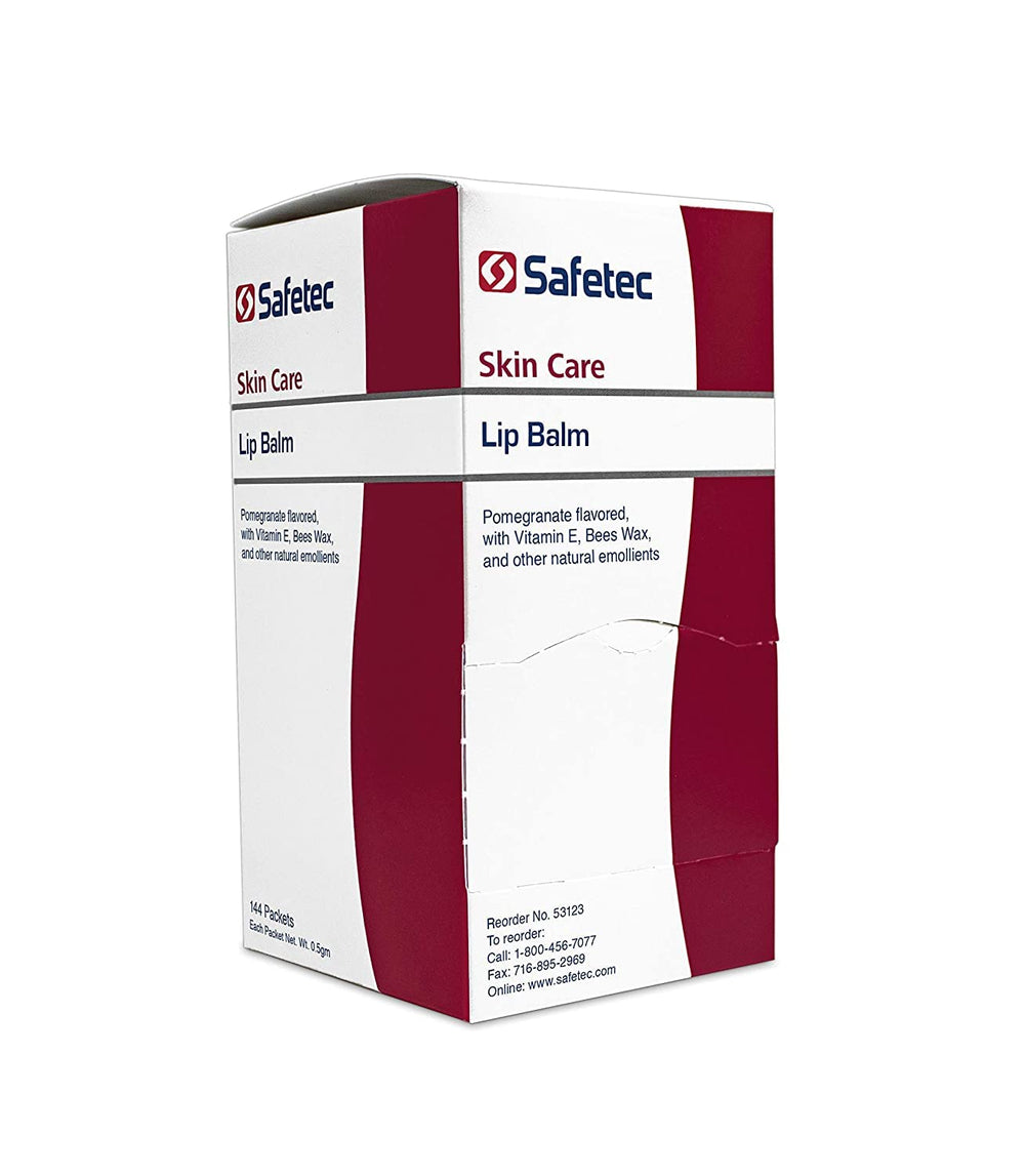 Safetec Baume Lèvres Grenade – tube ouvert pour une application facile.