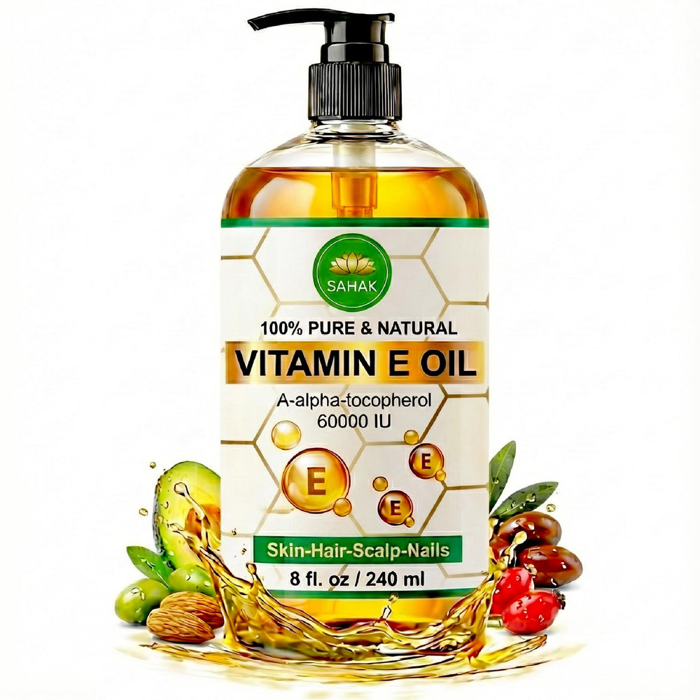 SAHAK Huile Vitamine E – bouteille-pompe facilitant l application hydratante