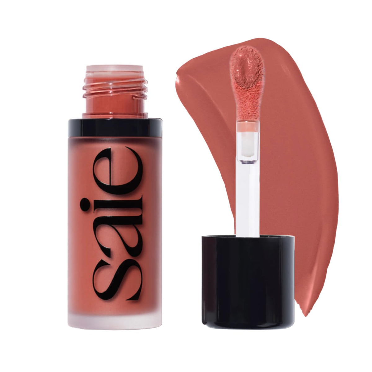 Saie Dew Blush dans sa bouteille, prête à révéler une peau lumineuse et hydratée.