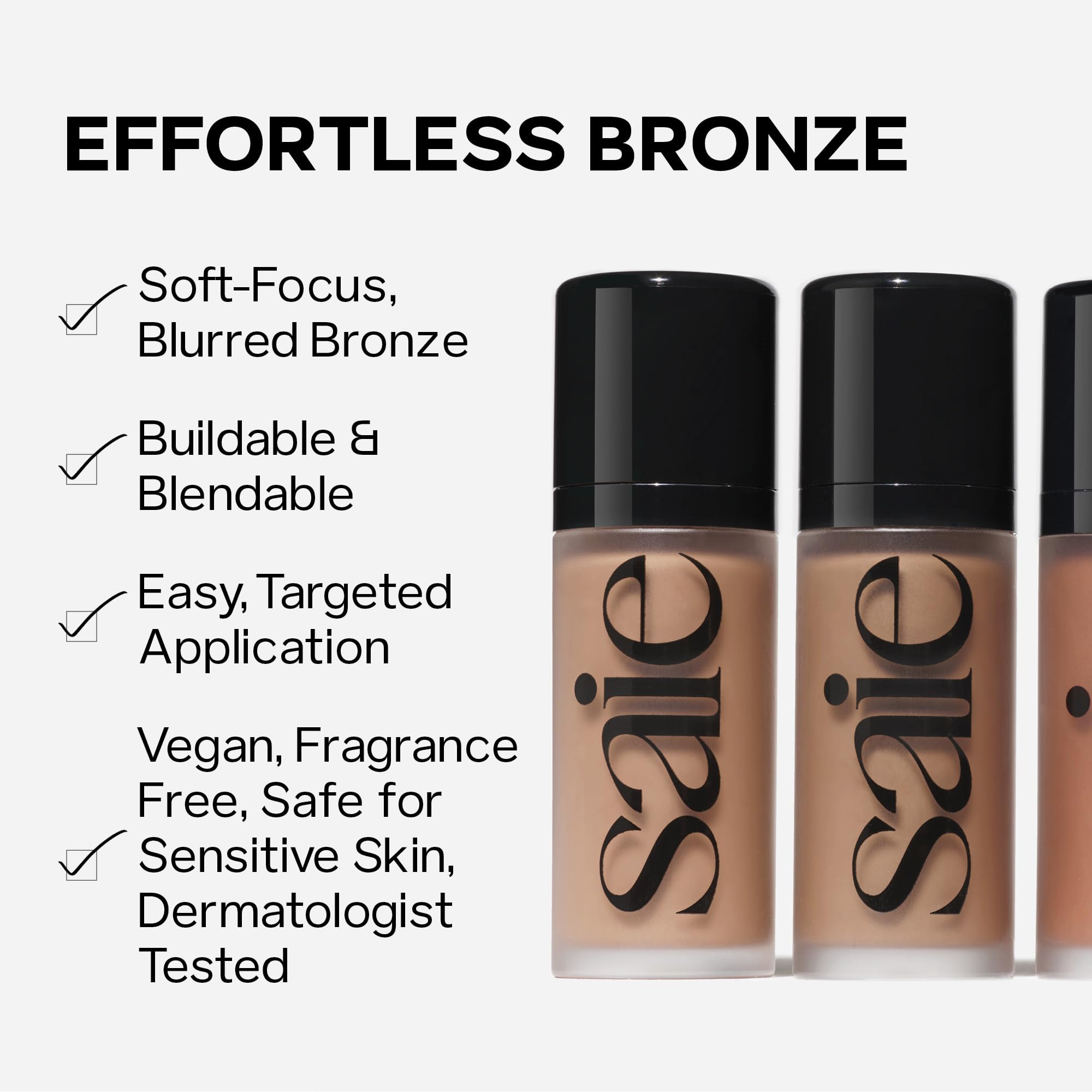 Contour doux avec Saie Dew Bronze dans les ombres pour un modelage subtil.