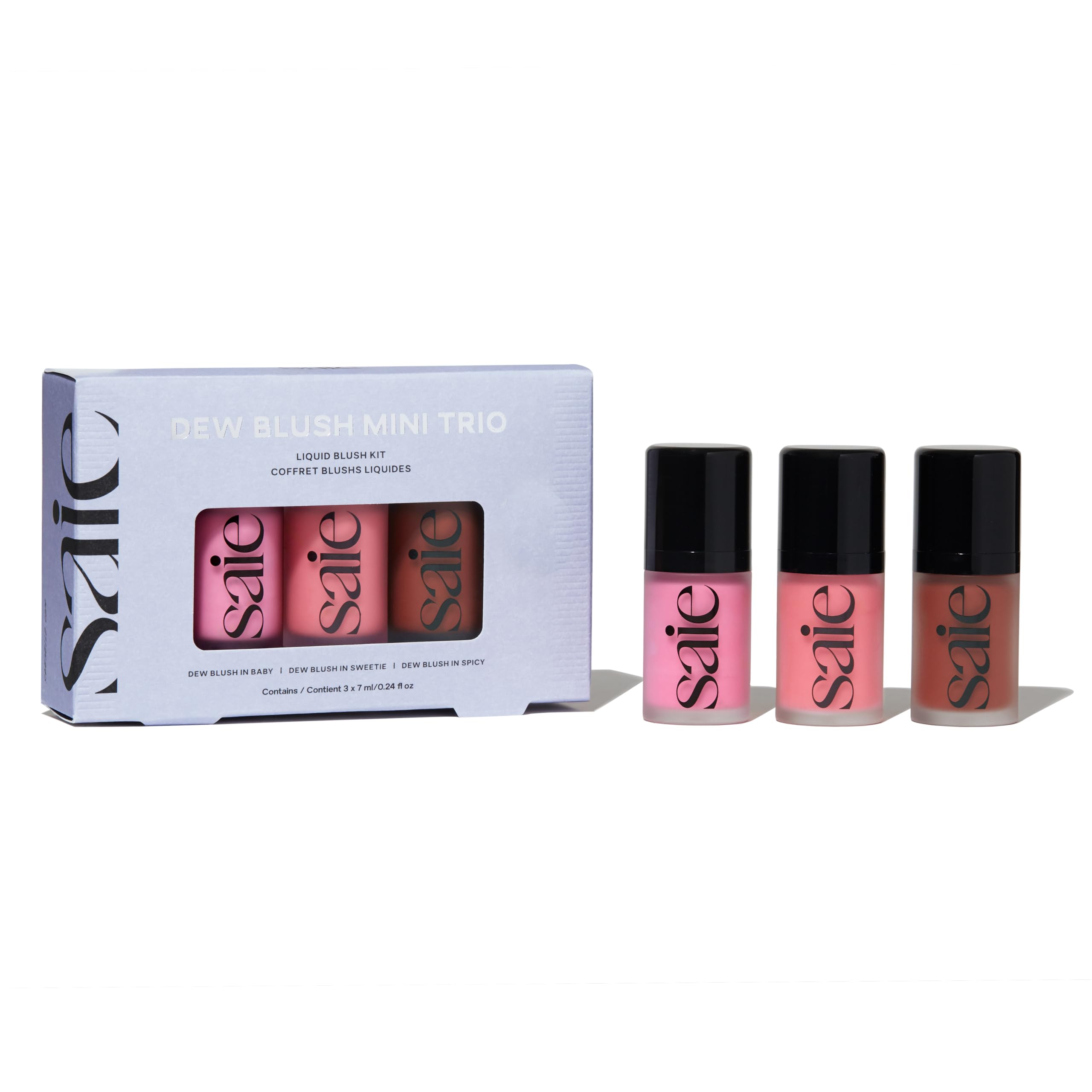 Saie Dew Liquid Blush Trio étui compact pour retouche hydratante et portable