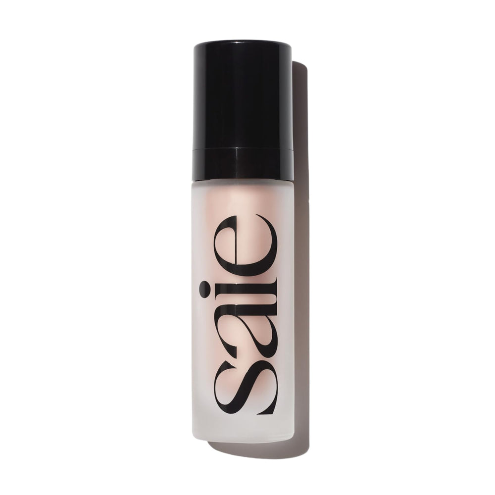 Saie Glowy Super Gel sur la bouteille Roseglow prête à hydrater et illuminer la peau.