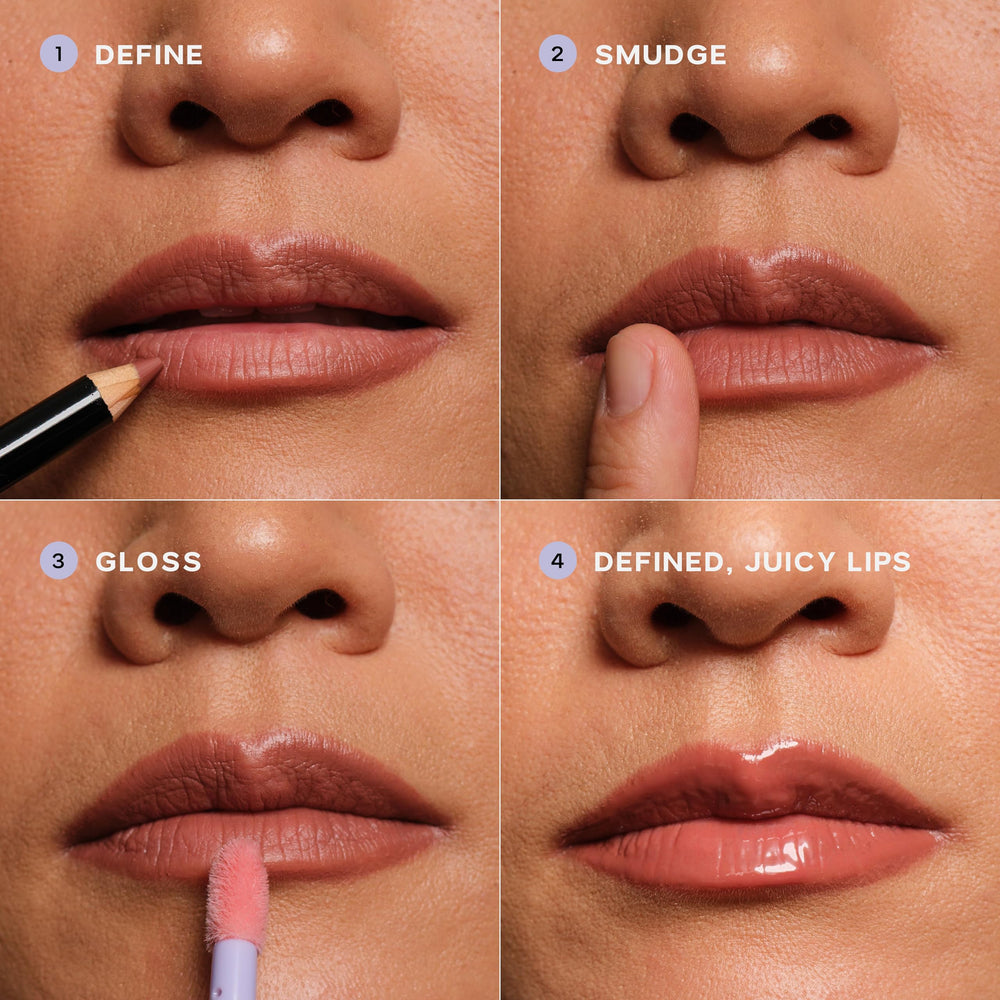 Saie Lip Liner 101 jojoba oil detail for nourishing feel.