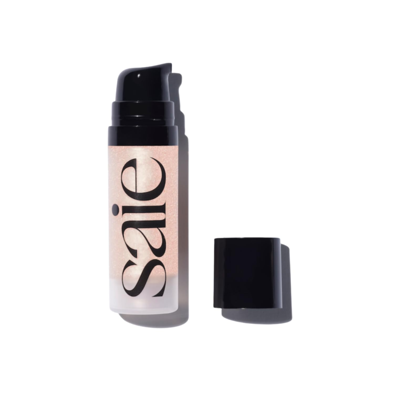 Saie Mini Glowy Super Gel sur sa bouteille Roseglow prête à illuminer la peau.