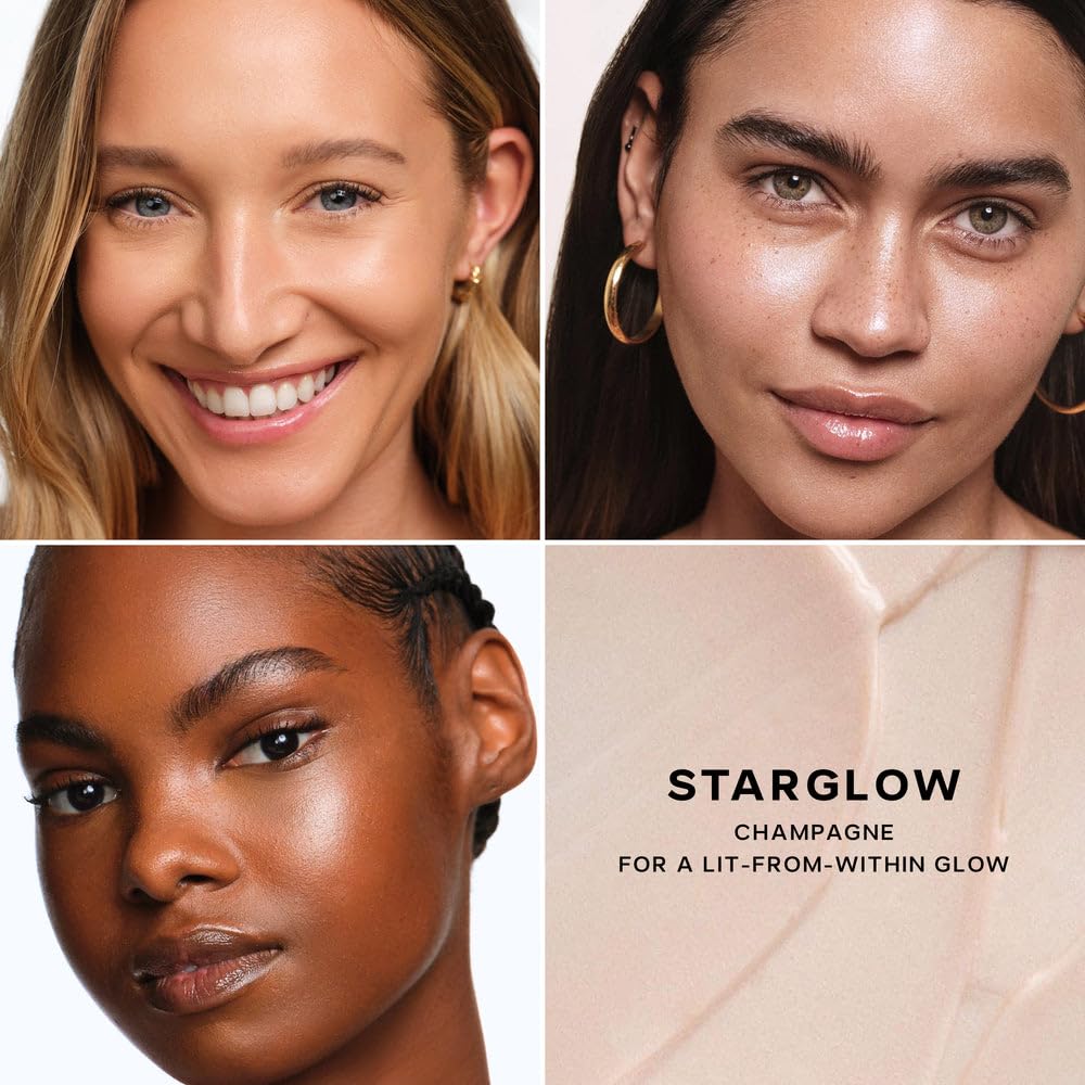 Saie Mini Glowy Super Gel Trio texture gel lumineuse, fusion facile avec le maquillage.