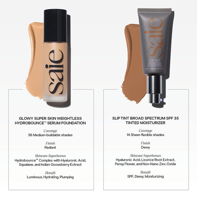 Saie Slip Tint: 1-2 pompes pour un teint léger et lumineux.