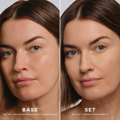 Application-pinceau sur Saie Slip Tint Poudre pour une pose homogène.
