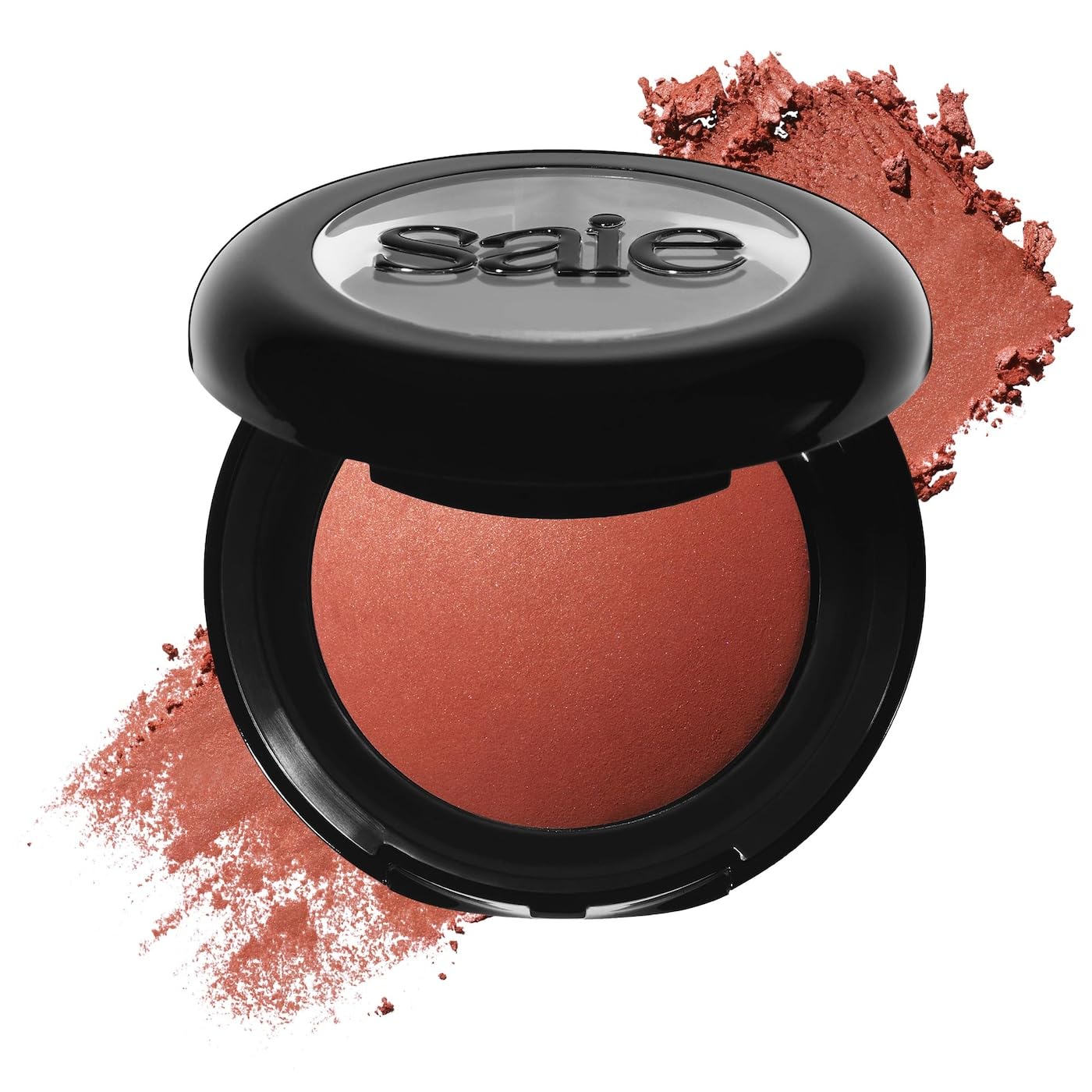 Saie SuperSuede Blush montre texture veloutée sur les joues et fini naturel