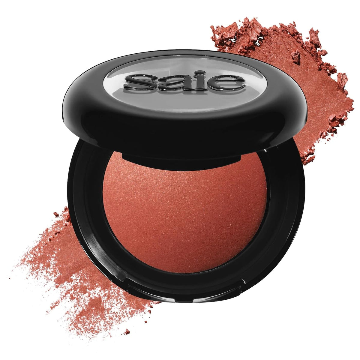 Saie SuperSuede Blush montre texture veloutée sur les joues et fini naturel