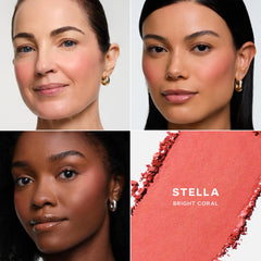 Saie SuperSuede Blush texture veloutée qui fond sur la peau sans effet lourd.