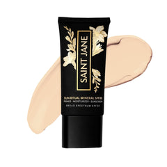 SAINT JANE Luxury Sun Ritual - flacon élégant offrant une protection SPF 30 discrète.