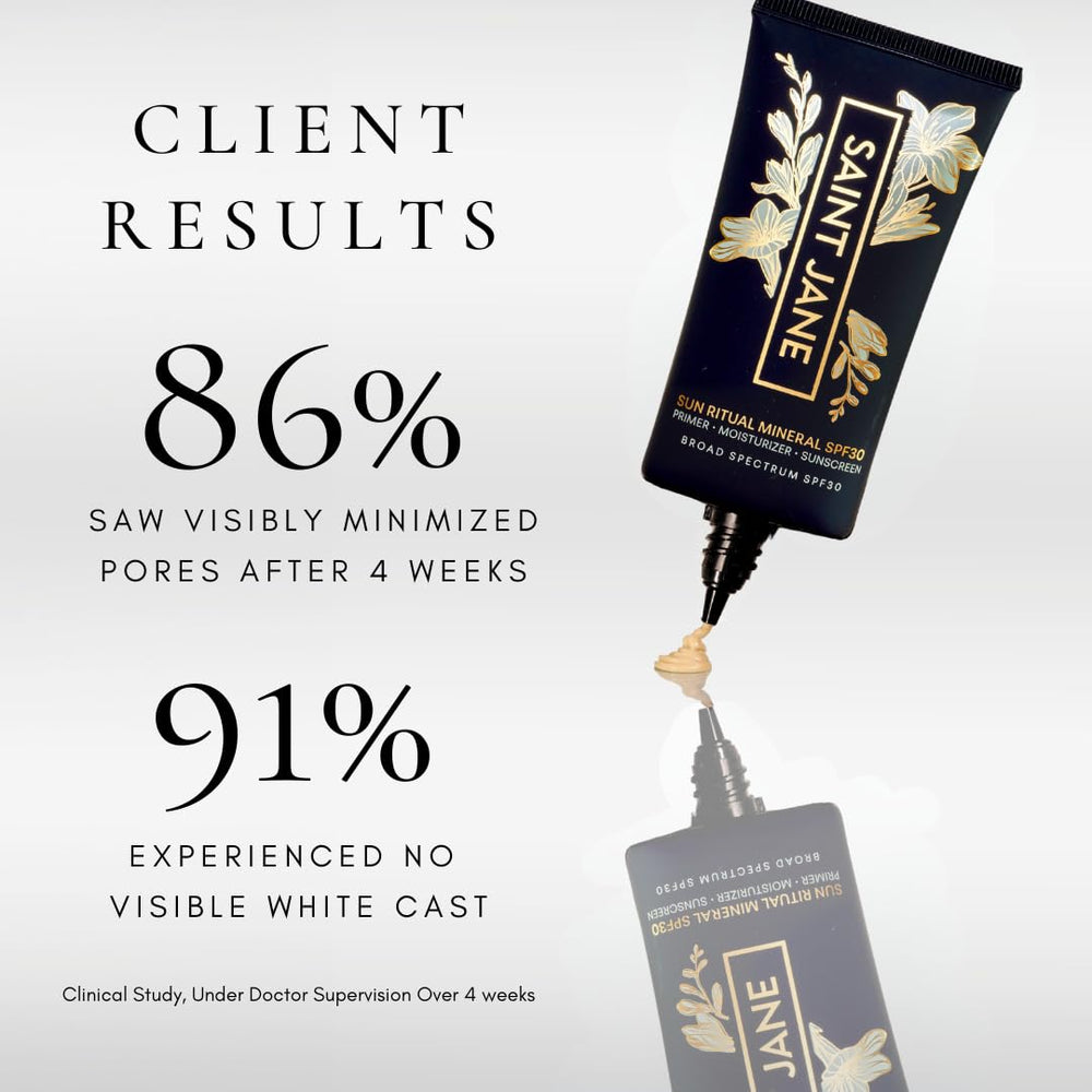 SAINT JANE Luxury Sun Ritual - floutage des pores pour un teint plus lisse.