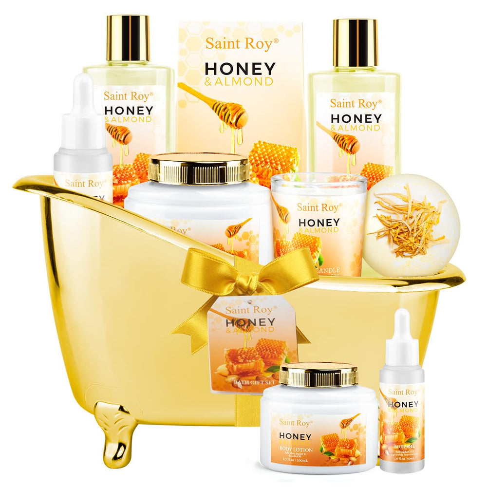 Coffret bain et corps Noël Saint Roy, cadeau raffiné prêt-à-offrir.