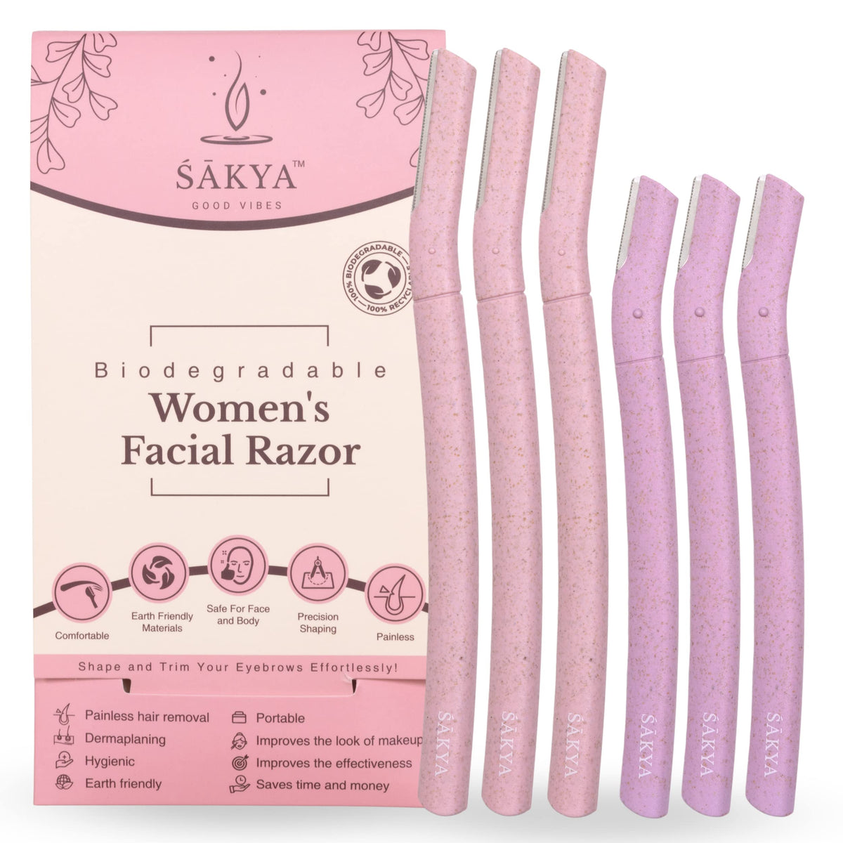 Sakya rasoir dermaplanage femme – vue frontale, précision douce pour peau sensible.
