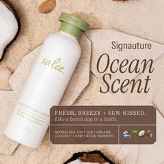 Cheveux brillants et hydratés après l’application de Salee Crème de styling.