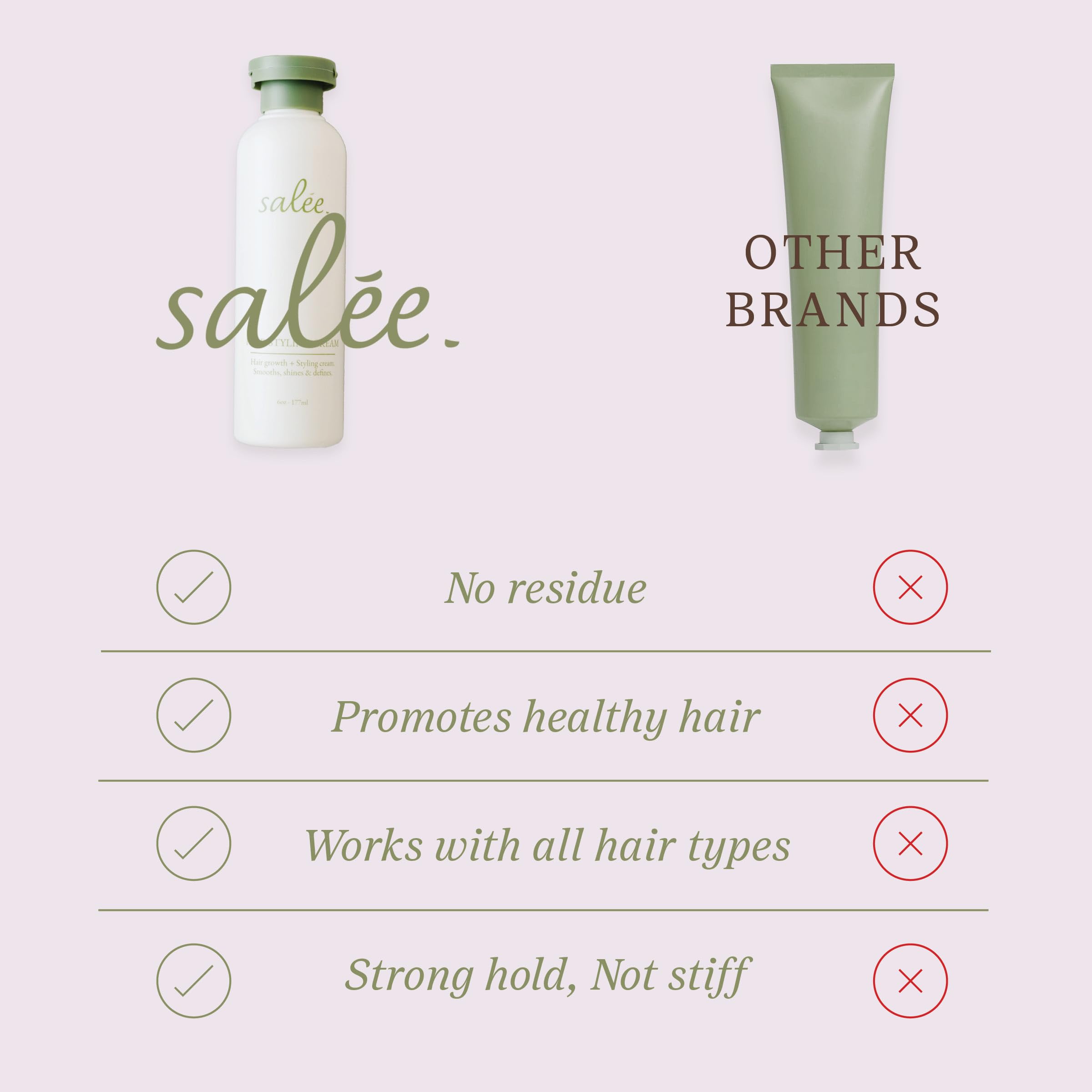 Utilisation Salee Crème de styling pour dompter les frisottis et lisser les mèches.