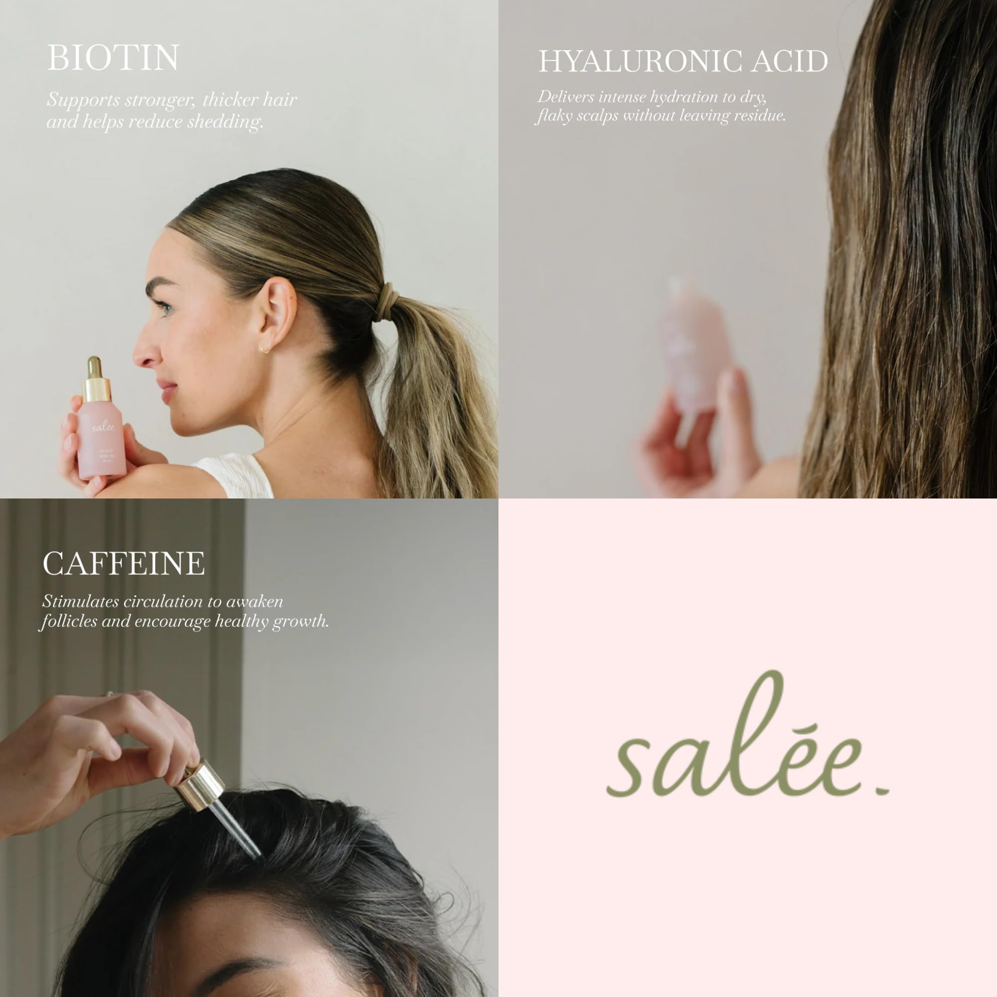 Salee Serum équilibre le cuir chevelu et favorise le confort.