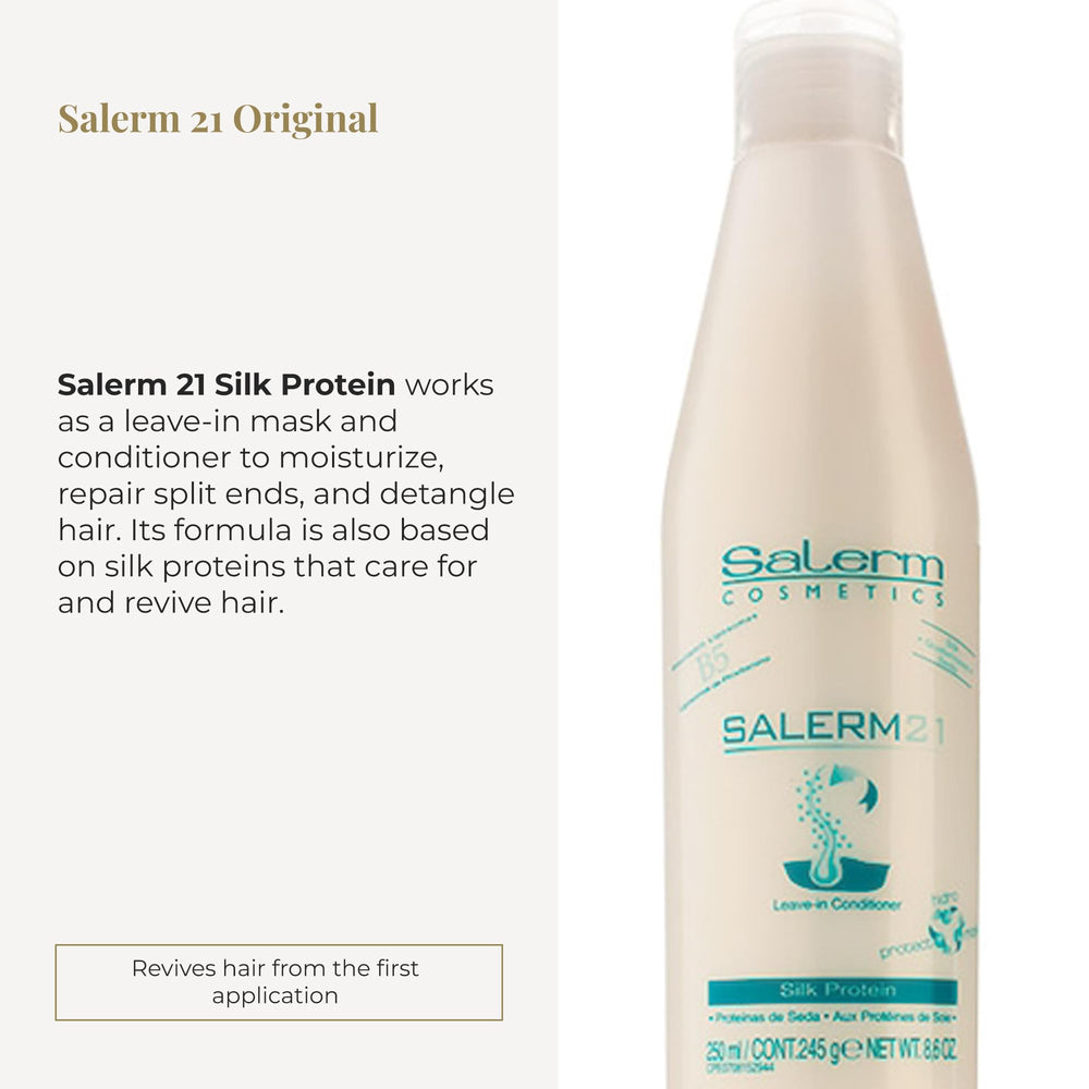 SALERM 21 Application-cheveux-humides: démêlage facilité et douceur.