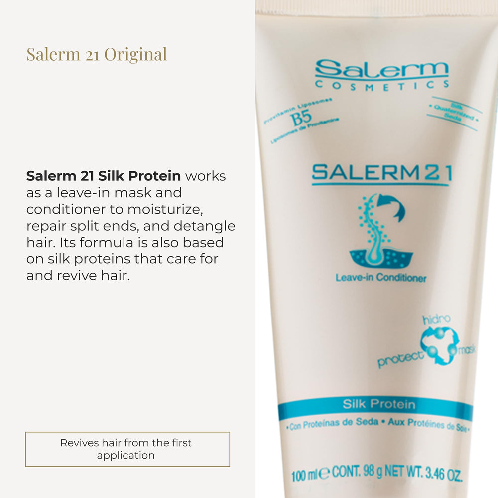 SALERM 21: application sur cheveux humides pour hydrater et faciliter le demelage
