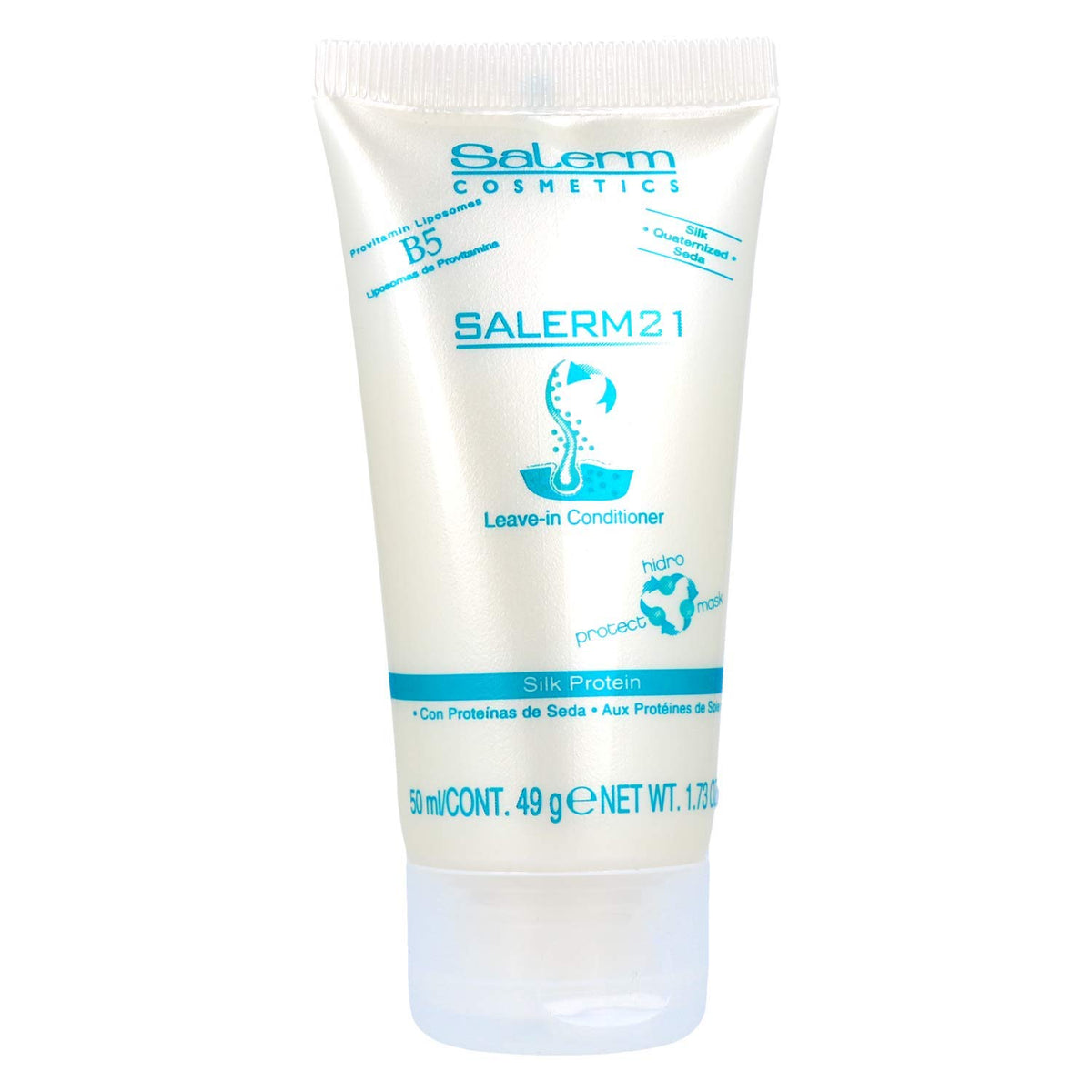 Salerm 21 B5 Protéine de soie sans rinçage protège et hydrate les cheveux.