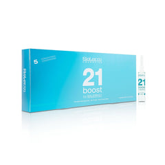 SALERM 21 Boost masque capillaire ampoules, application en profondeur pour cheveux soyeux et éclatants.
