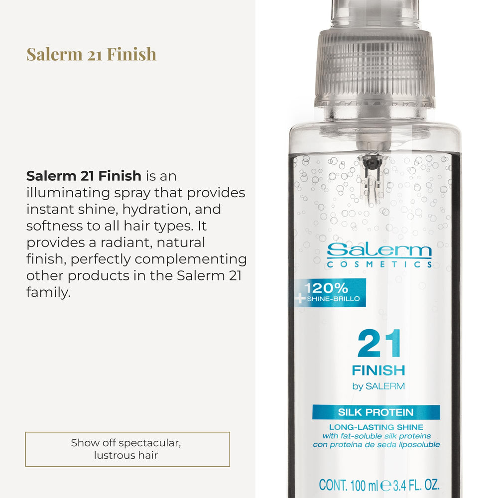 SALERM 21 Finish – protéines de soie qui renforcent et lissent les mèches.