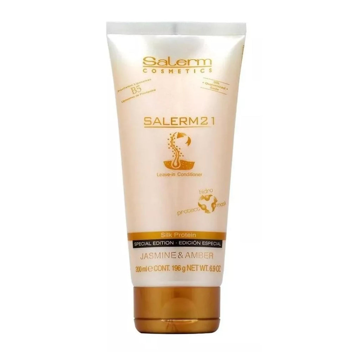 SALERM 21 Jasmin et Ambre — flacon: démêle et hydrate durablement les longueurs.