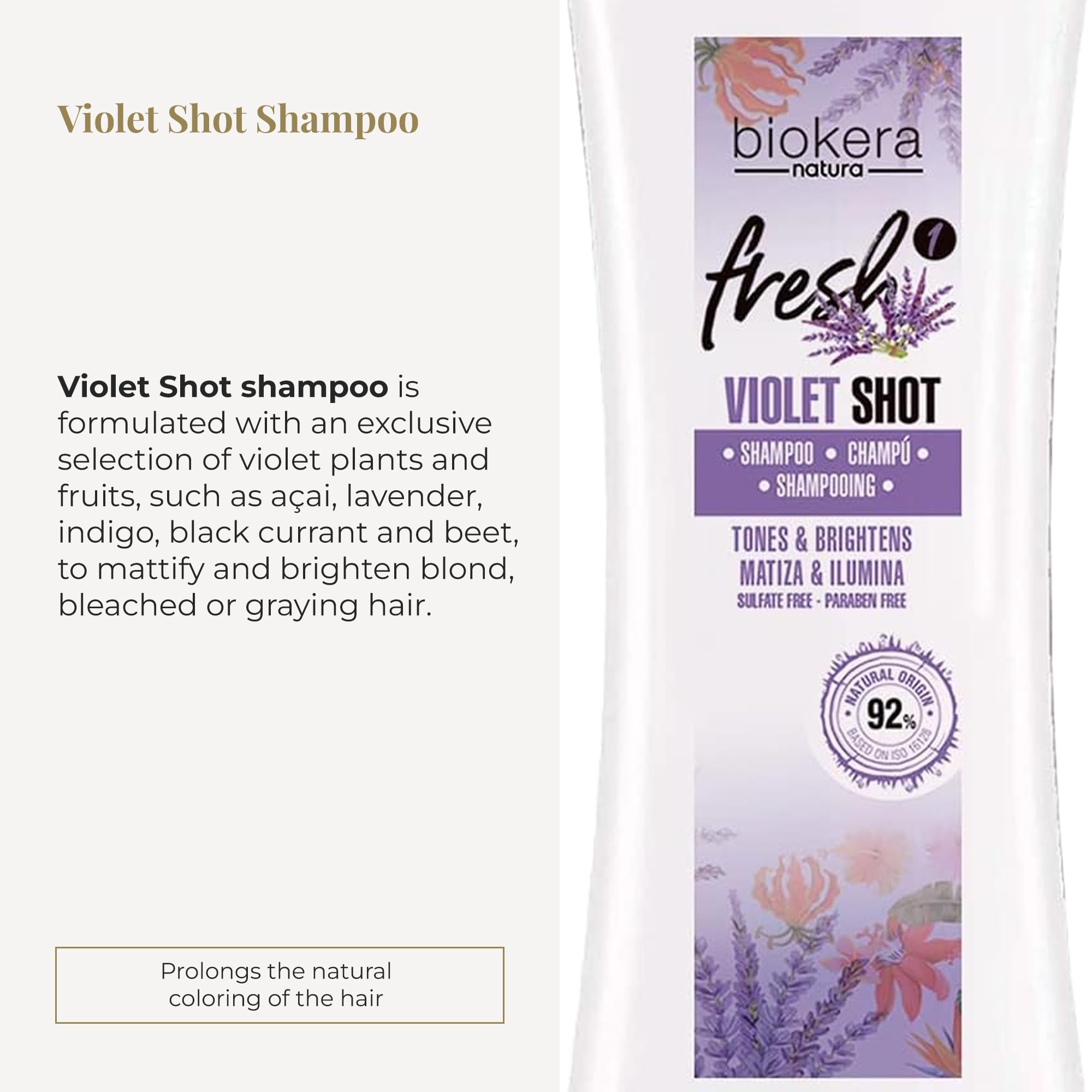 SALERM Biokera Fresh Violet, application sur cheveux, massage pour uniformiser la couleur.