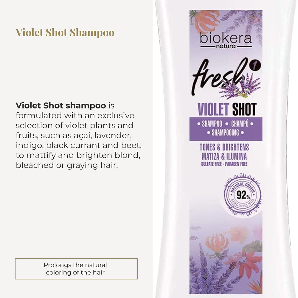 SALERM Biokera Fresh Violet, application sur cheveux, massage pour uniformiser la couleur.