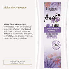 SALERM Biokera Fresh Violet, application sur cheveux, massage pour uniformiser la couleur.