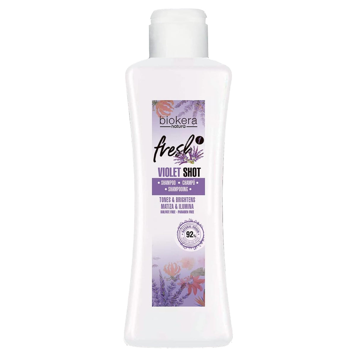 SALERM Biokera Fresh Violet, bouteille de 300 ml, tonifie les reflets et neutralise le jaune.