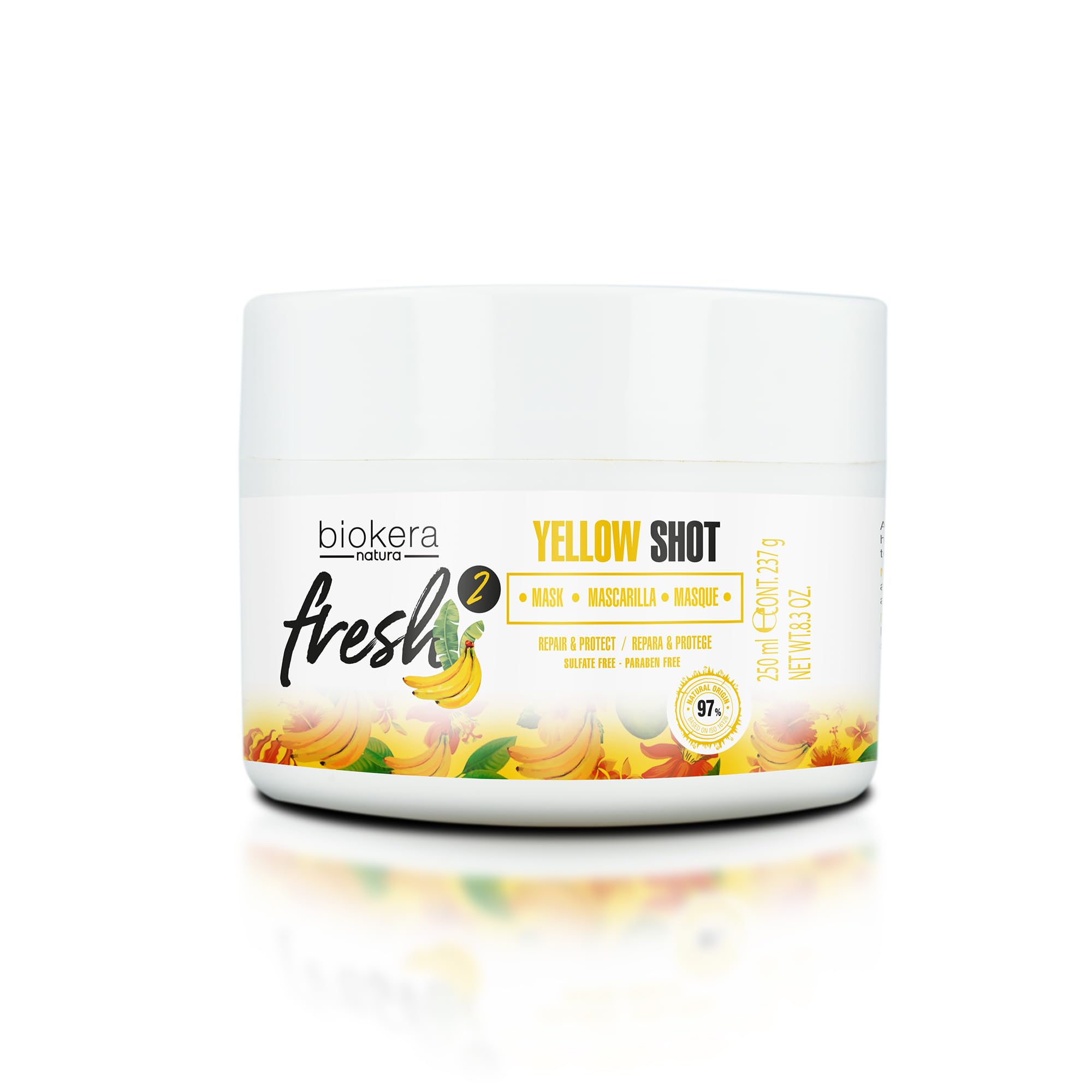 SALERM Biokera Natura Yellow Shot Masque offre une hydratation en profondeur pour cheveux secs.