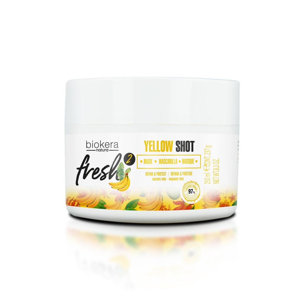SALERM Biokera Natura Yellow Shot Masque offre une hydratation en profondeur pour cheveux secs.
