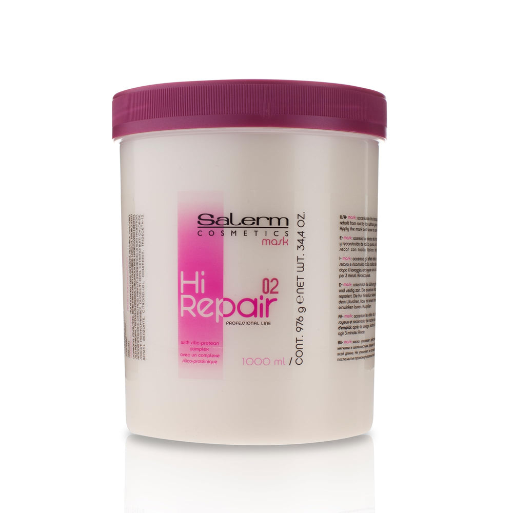 SALERM Hi Repair Mask bouteille 1000 ml, répare et revitalise les cheveux.