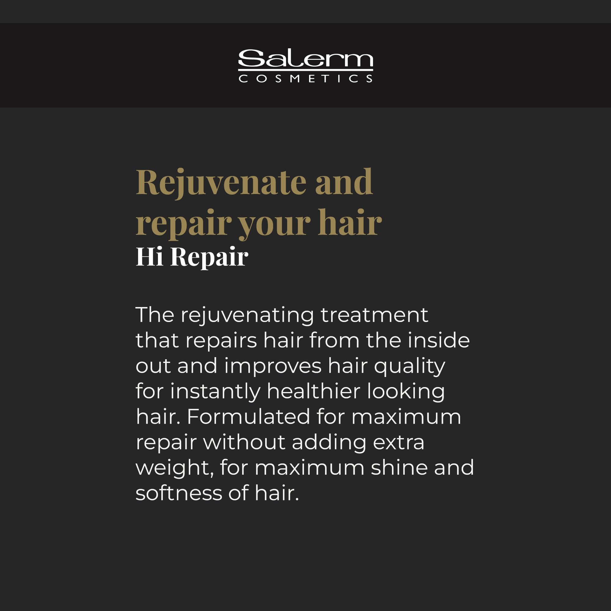 SALERM Hi Repair Shampoo: cheveux hydratés et brillants après utilisation.