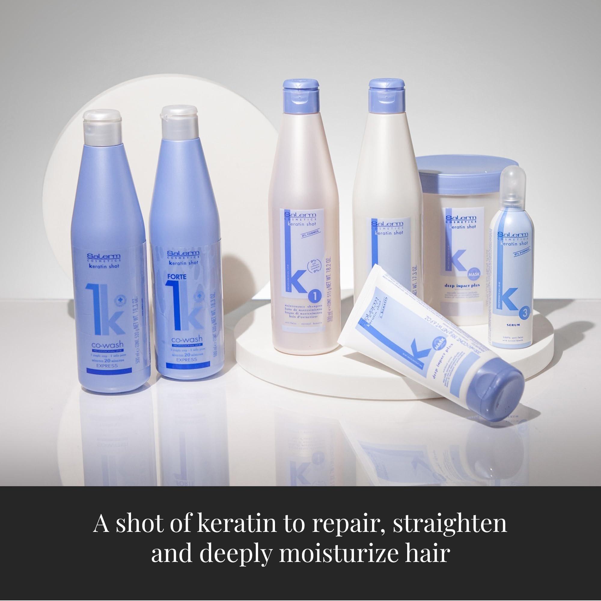 SALERM Keratin Shot: texture légère qui laisse cheveux doux et brillants.