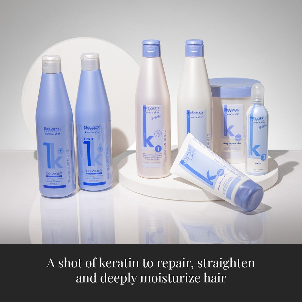 SALERM Keratin Shot: texture légère qui laisse cheveux doux et brillants.