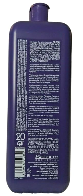 Salerm oxydant 20 volumes – emballage professionnel pour salon