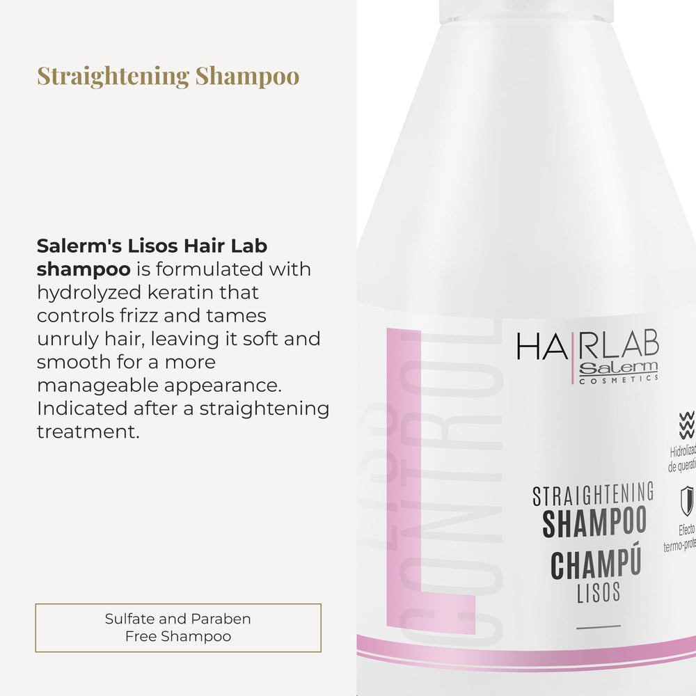 SALERM Shampoing Lisos: texture soyeuse prête à être coiffée.