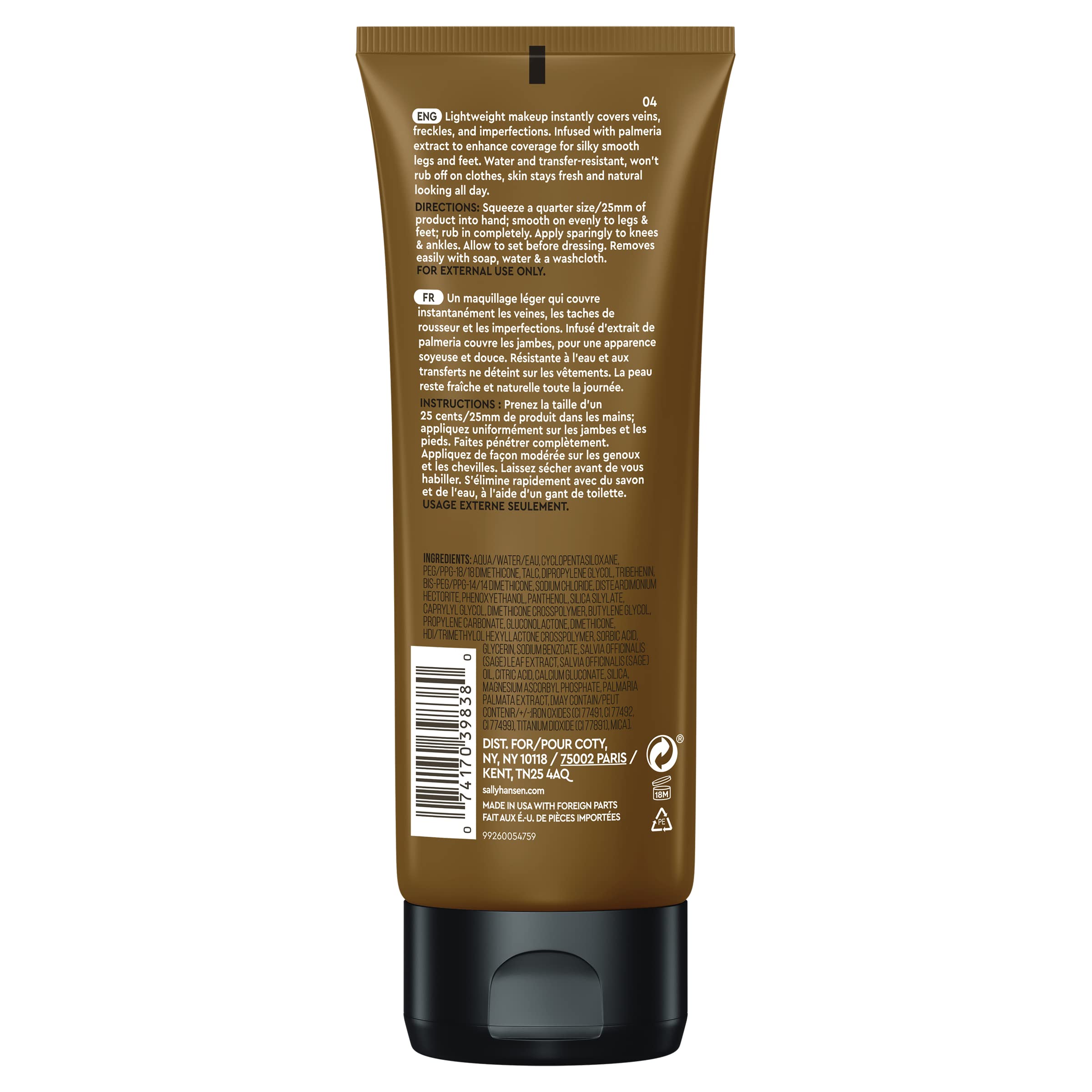 Sally Hansen Airbrush Legs – application sur les jambes pour un effet naturel.