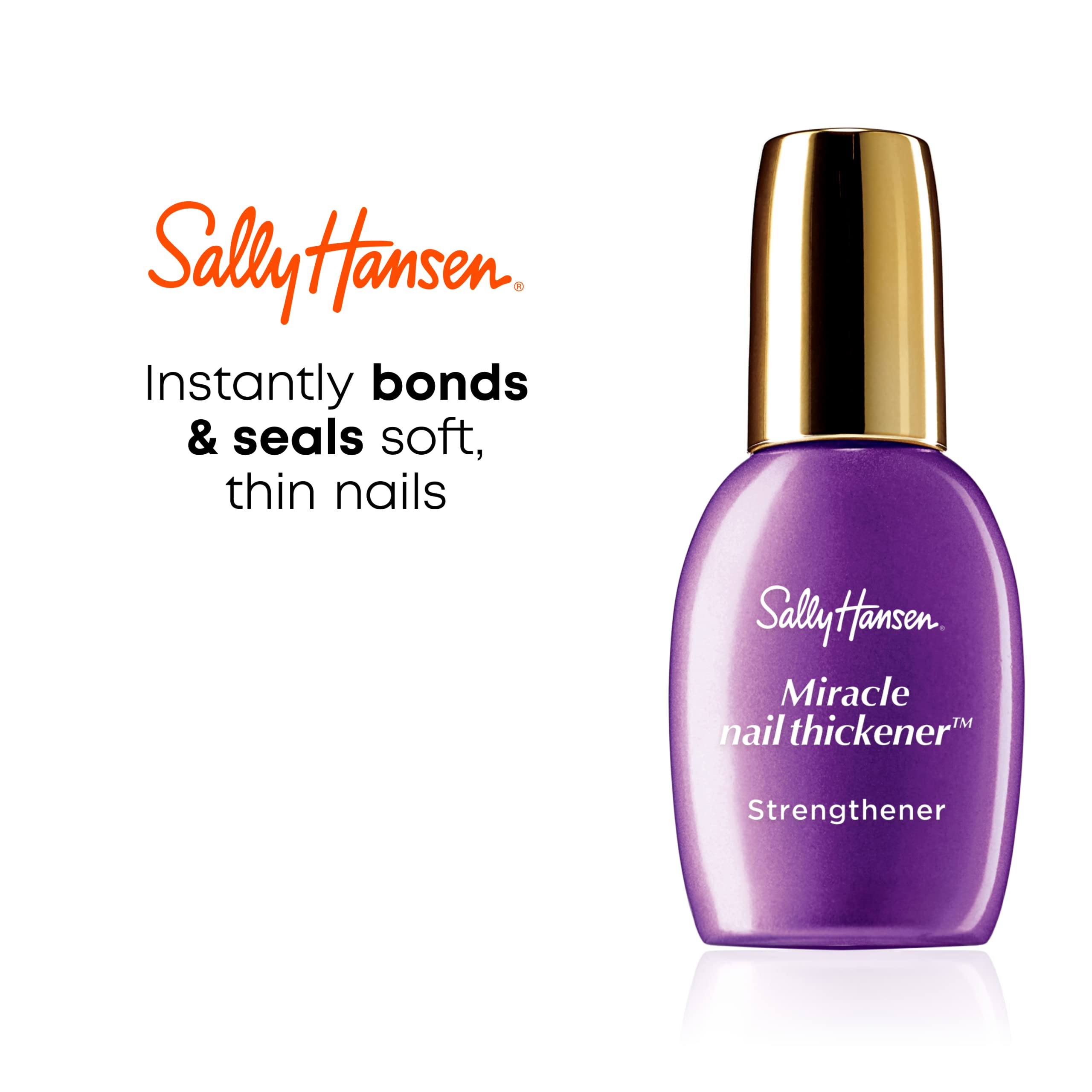 Sally Hansen Miracle Nail Thickener, finition brillante: améliore l’apparence des ongles.
