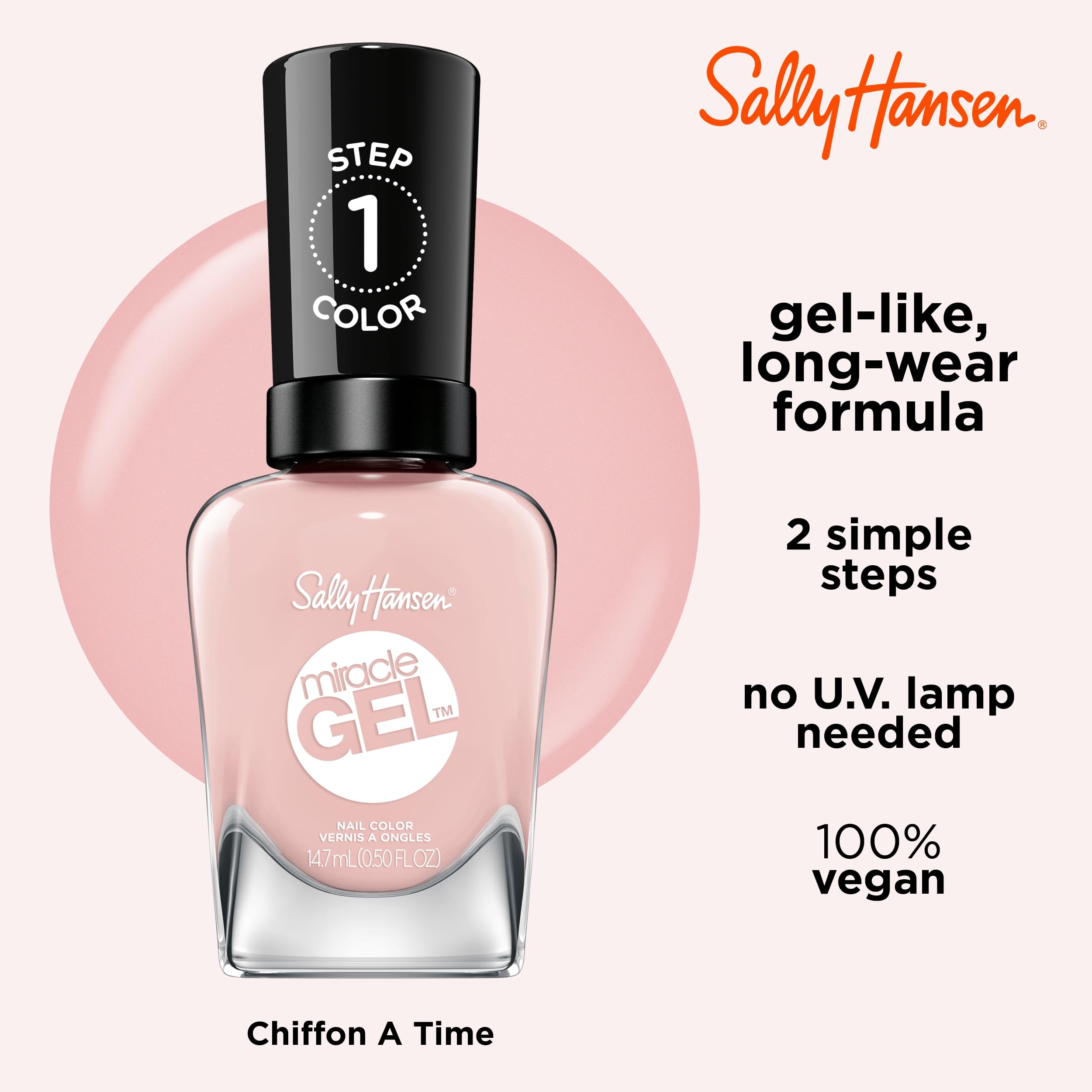 Top coat du vernis gel miracle Sally Hansen pour brillance et protection prolongées.