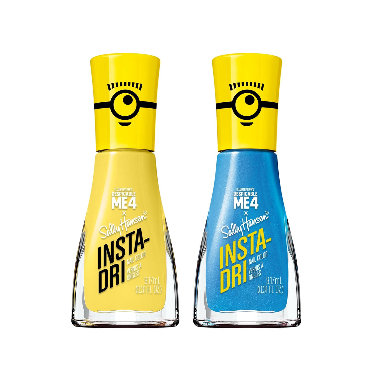 Sally Hansen Insta-Dri Despicable Me Hella Yella — bouteille jaune, séchage rapide.