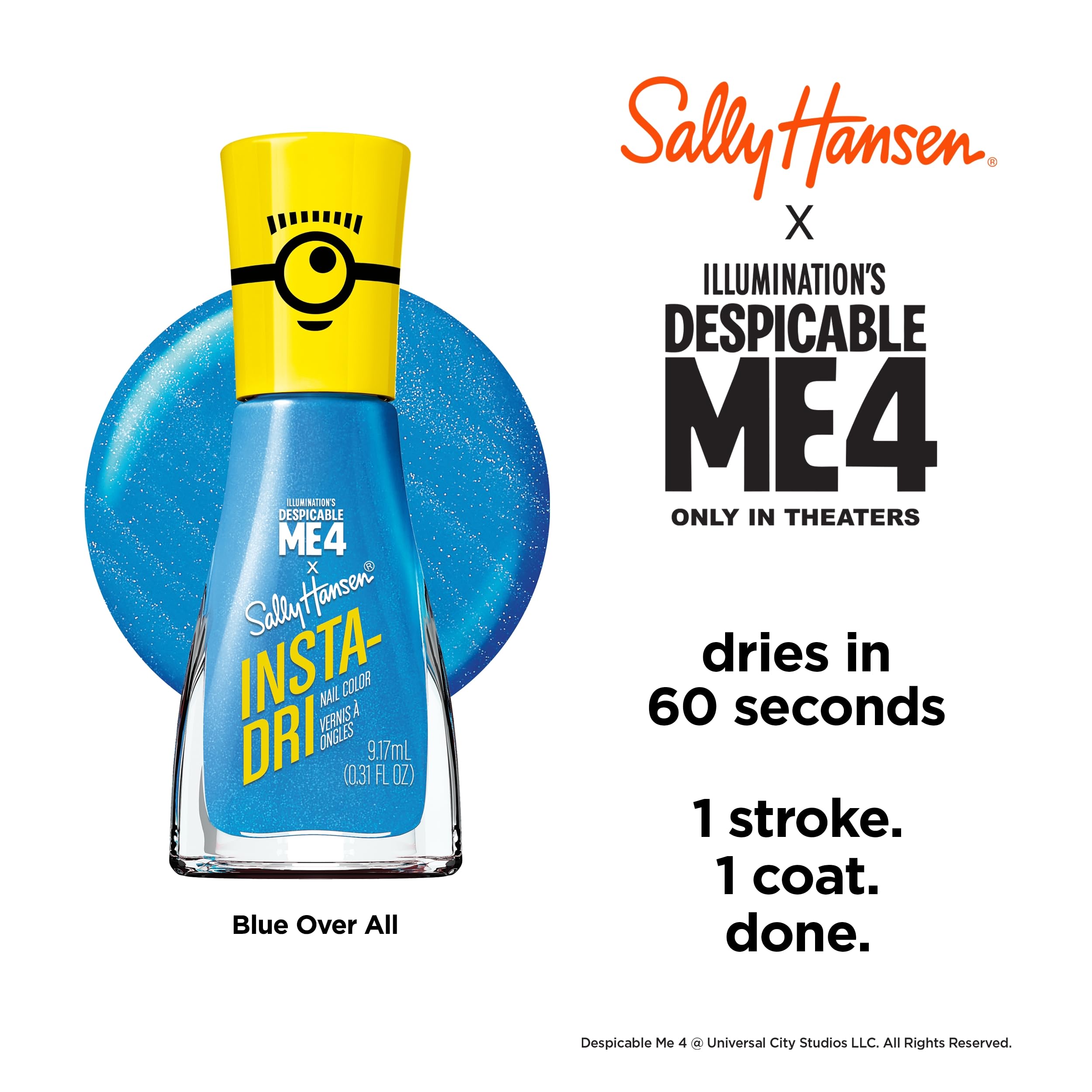 Sally Hansen Insta-Dri Despicable Me, séchage rapide en 60 secondes.